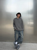 Damage Stripe Knit Tee