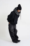 Raccoon fur hood zip-up