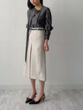 Unbalanced One-Tie Puff Blouse