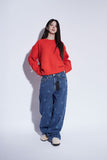 logo print denim