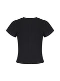 (W) DSMT METAL LOGO CROP TOP