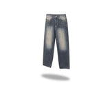 Brushed washing denim pants