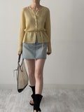 Tin Blue A-Line Mini Denim Skirt