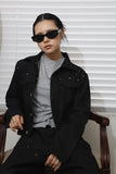 Rivet Crop Denim Jacket