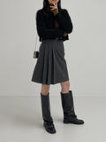 Half Pleats Midi Skirt