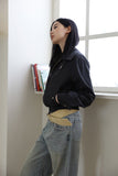 Biker blouson crop jacket