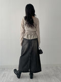 611 A-line Long Denim Skirt