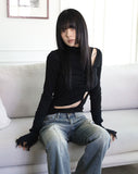 String hole turtleneck top