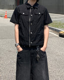 Nylon double pocket short sleeve shirt