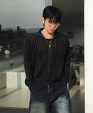 DL ribbed knit zip-up
