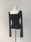 Lunia Shirring Square Neck Top
