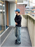 Lau Ribbed Henley Neck Long Sleeve