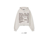 Lettering Crop Hood Zip-Up