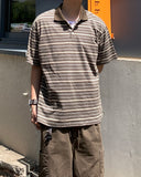 Kitchi Stripe Collar Short Sleeve T-shirt