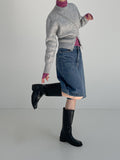 525 Cat Washing Bermuda Wide Denim