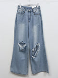 107 Damaged Wide Denim Pants