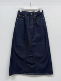 522 A-line denim long skirt