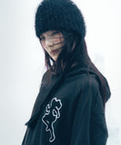 Double Strap Angora Beanie