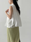 [Scarf SET] Sica V-Neck Sleeveless Blouse