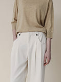 White corduroy wide pants