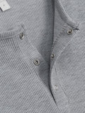 Waffle Henley neck long sleeve