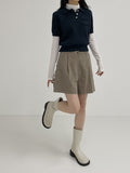 Cargo corduroy half-length pants