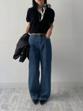[wool100%] Matilda V-neck half knit