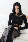 Trimmed cape cardigan