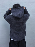 Wit Cable Henley Neck Hood Knit