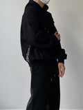Half & Half Leather Sweatpants