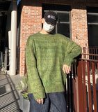 Two-Tone Mohair Brush Knit