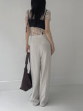 [summer] Modern Linen Two-Tuck Wide Slacks