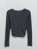 Deman Shirring Layered Long Sleeve T-shirt