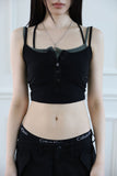 Glam Button Crop Top