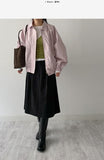 Two-pin tuck cotton flare skirt