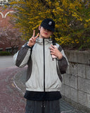 Wave Incision Color Matching Windbreaker