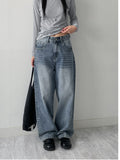 [unisex] 515 cat-washed wide denim pants