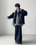 Coated Set Black Denim Jacket