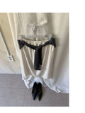 Lace Satin Midi Skirt