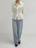 Poplin Two-Way Loose Fit Short Sleeve Shirt