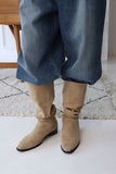 suede shirring boots