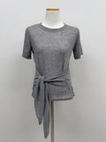 Mono Wrap See-through Short Sleeve T-shirt