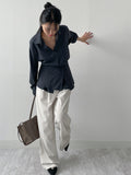 [Skirt SET] Basil Wrap Loose-Fit Shirt