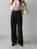 Tencel Semi Wide Denim Slacks