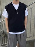 Checker Pattern Knit Vest