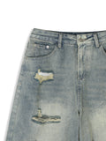 Kof Destroyed Bermuda Denim
