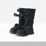 Sawed Ribbon Padded Boots