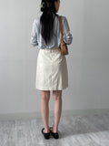 [Belt SET] Stitched Nylon Midi Skirt