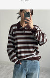 [unisex/wool 50%] Mentor Stripe Overfit Knit