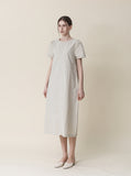 Rib Cut Button Long One Piece